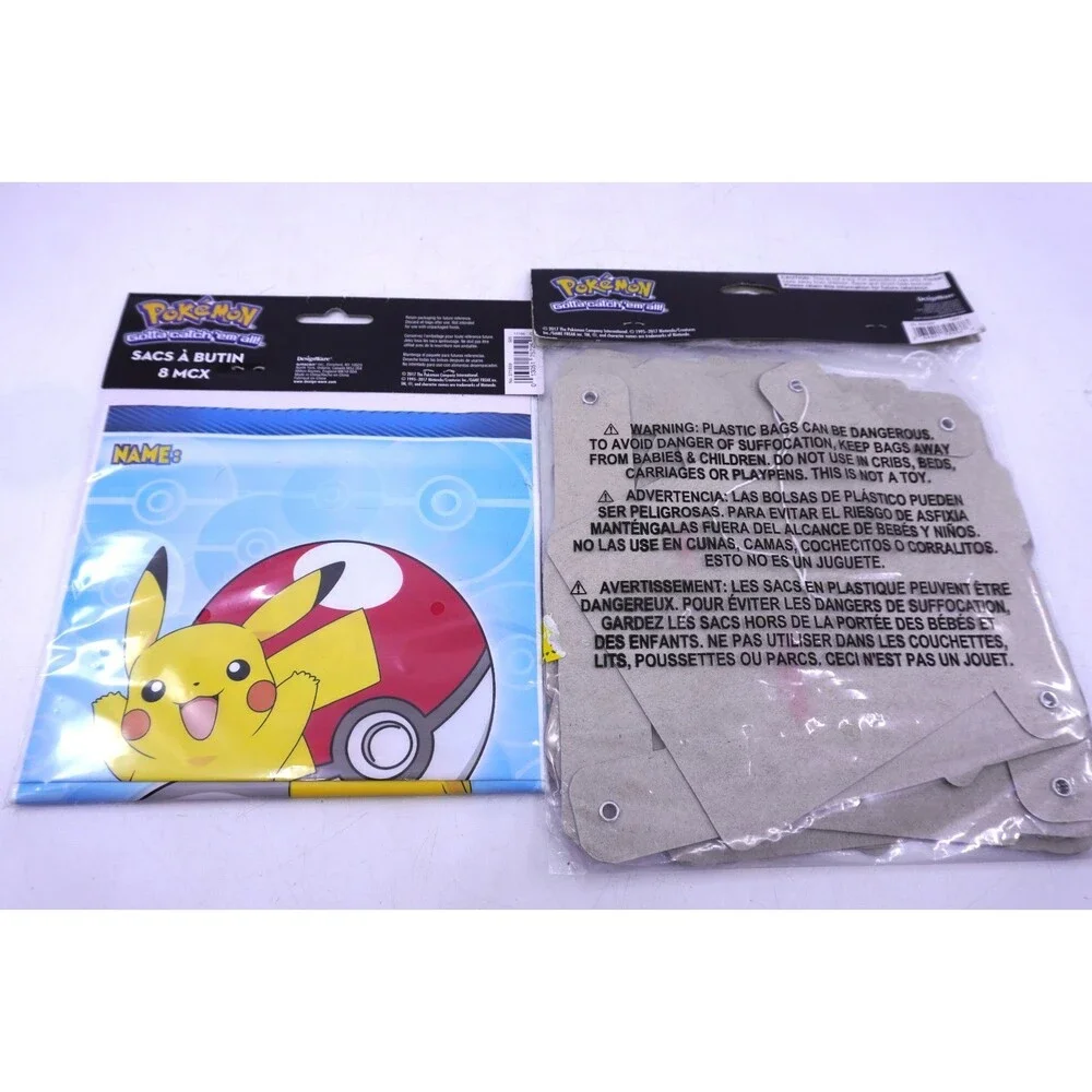 Pokemon Birthday Party Banner Sign and Party Favors Loot Bag